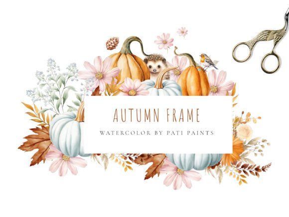 Download Autumn Watercolor Digital Frame Clipart - Digital frame Collection