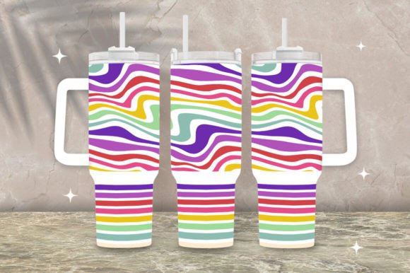 Download Colorful Lines Stanley 40oz Tumbler Wrap - Colorful lines Collection