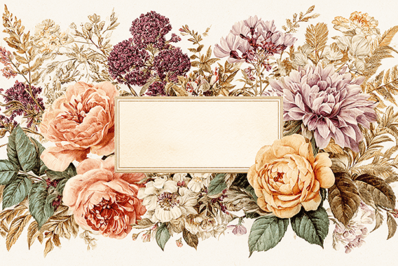 Download Vintage Floral Label Frame Design - Label Collection