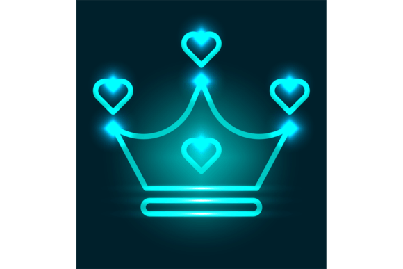 Download Crown Blue Neon Line Icon. Casino Symbol - Symbol Collection