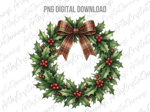 Download Christmas Holly Wreath Clipart PNG - Holly Collection