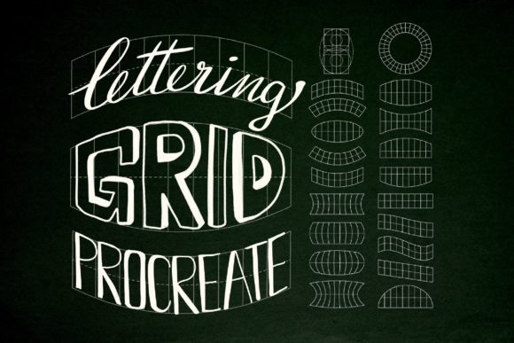 Download Lettering Grid for Procreate Stamp Brush - Letter Collection