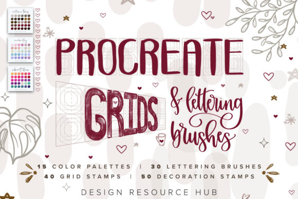 Download Procreate Lettering, Grid, &amp; Texture Set - Letter Collection