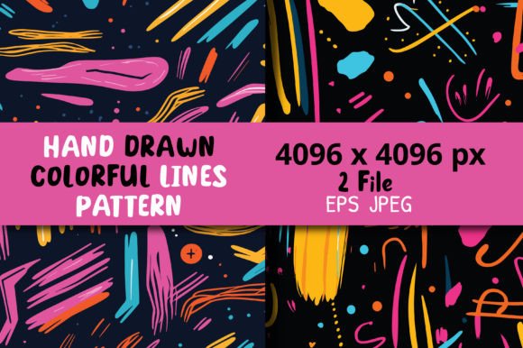 Download Hand Drawn Colorful Lines Pattern - Colorful lines Collection