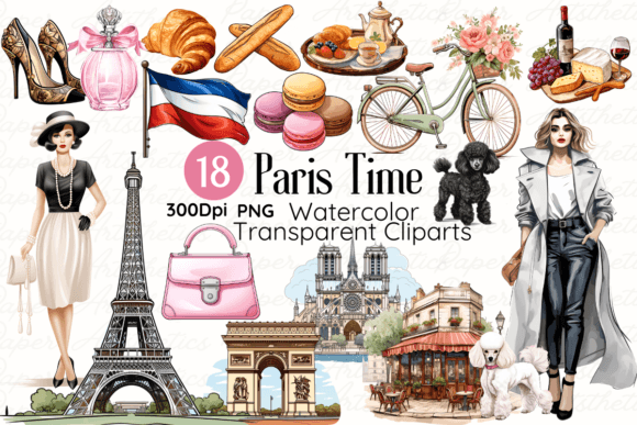 Download Paris Time in France Sublimation Clipart - Time Collection