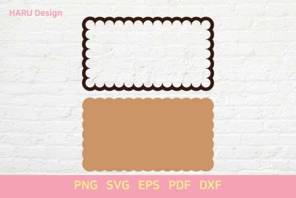 Download Scallop Shape Rectangle Frame Sign Label - Label Collection