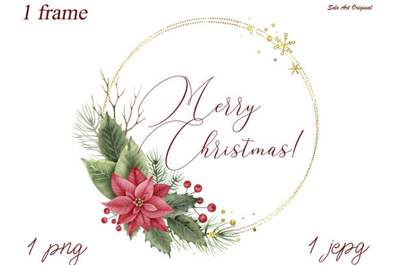 Download Christmas Floral Frame,Poinsettia,holly - Holly Collection