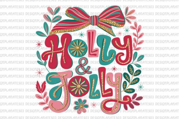 Download Christmas Png Glitter Holly Jolly Png - Holly Collection