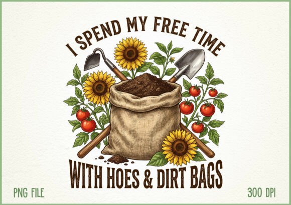 Download I Spend My Free Time Gardening PNG - Time Collection