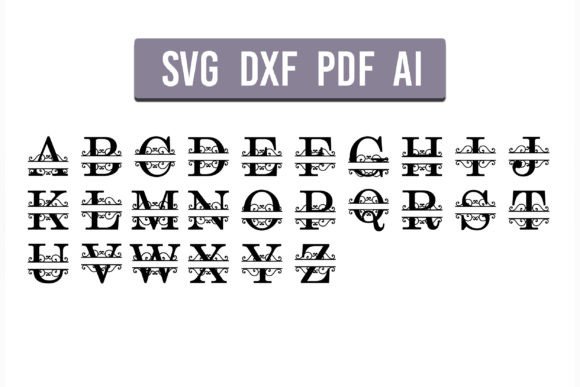 Download Split Letter Monograms Laser Cut Files - Letter Collection