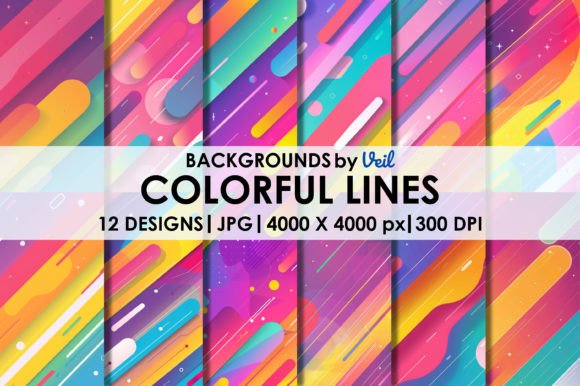 Download Colorful Lines Digital Paper - Colorful lines Collection