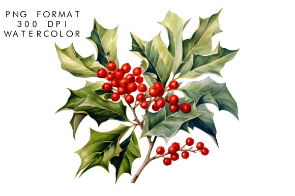 Download Watercolor Holly Flower Clipart - Holly Collection