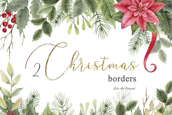 Download Christmas Border,Poinsettia,holly Berrie - Holly Collection