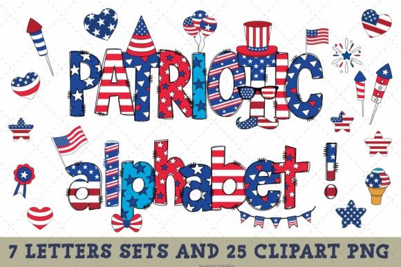 Download Patriotic Alphabet Doodle Letter Clipart - Letter Collection