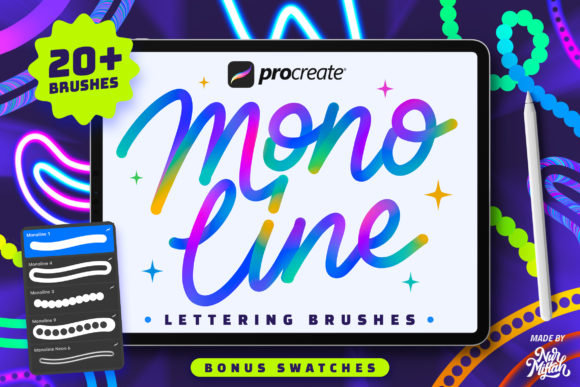 Download Procreate Monoline Lettering Brushes - Letter Collection