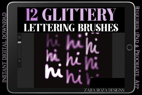 Download Procreate Glittery Lettering Brush Set - Letter Collection