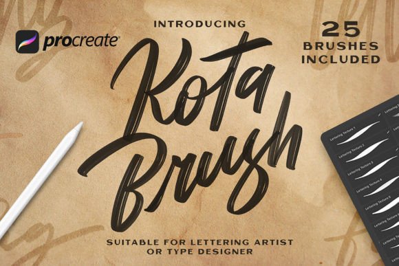 Download Kota Lettering Procreate Brushes - Letter Collection